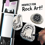 Funcils 5 Acrylic Black Paint Pen - Fine Tip, Thin Point & Jumbo Pens (1mm, 3mm, 6mm, 10mm, 15mm) - Black Paint Marker for Plastic, Canvas, Wood, Funcils