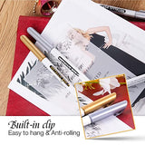 JR.WHITE Metallic Markers Pens, Silver and Gold Paint Pens, Value Set of 12 Metallic Pens for Black Paper, Glass, Rock Painting, Halloween Pumpkin, JR.WHITE