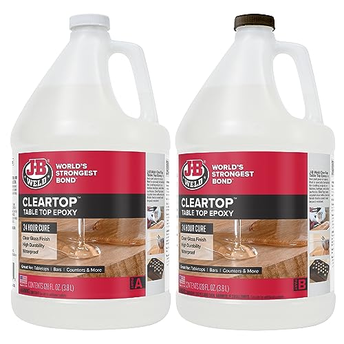 J-B Weld Tabletop Epoxy, 24 Hour Cure, Cleartop, 2 Gallon Kit - WoodArtSupply