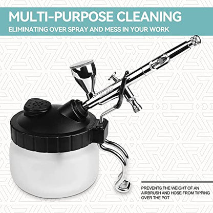 XDOVET Airbrush 13 Piece Airbrush Cleaning Kit - Airbrush Clean Pot Glass Cleaning Jar with Holder, 5pc Cleaning Needles, 5pc Cleaning Brushes, 1 - WoodArtSupply