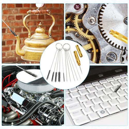 BLMHTWO 11 Pieces Airbrush Cleaning Kit, Airbrush Accessories Airbrush Spray Cleaning Repair Tool Kit Includes 1 Piece Wash Needle 5 Pieces Cleaning BLMHTWO