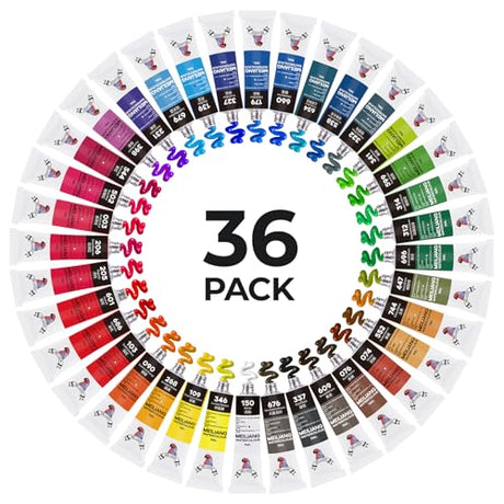 MeiLiang Watercolor Paint Set 36 Vibrant Colors 5ml / 0.17 Fl Oz Tubes, Watercolor Tubes with Great Value, Water Color Paints Art Supplies for Paul Rubens