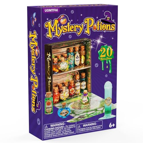 UOMTFAI Mystery Potion Craft Kit for Kids, Mix 20 Magic Wizard Potion, Creative Christmas Decorations Birthday Gifts Toys for Boys and Girls Age 6 7 - WoodArtSupply