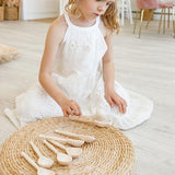 Ulanik Unfinished Wooden Spoons Toddler Montessori Toys for 3 Year Old + Kids Fine Motor Toys for Scooping & DIY Painting Pyrography Decoupage Crafts Ulanik