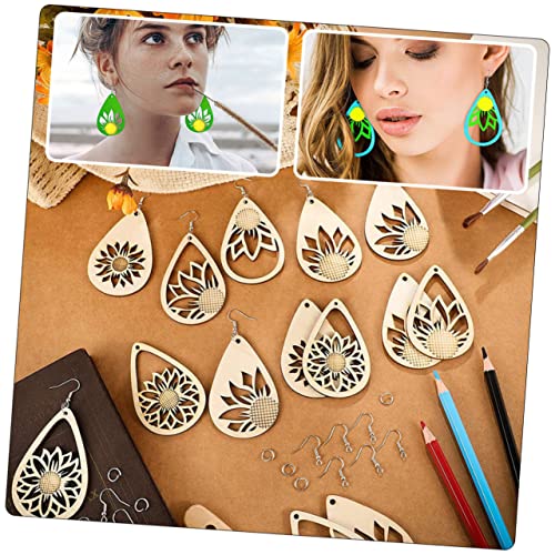 Anneome 1 Set Wooden Earrings African Cabochons for Jewelry Making