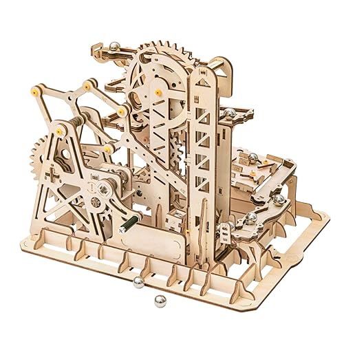 Rowood 3D Wooden Marble Run Puzzle Craft Toy, Gift for Adults & Teen Boys Girls, Age 14+, DIY Model Building Kits - Tower Coaster(Marble Climber) - WoodArtSupply