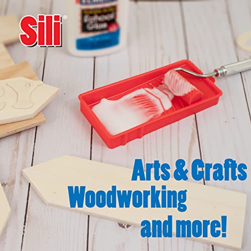 Sili Glue Roller with Sili Glue Tray for Arts Crafts Woodworking and Larger Glue Up Projects - WoodArtSupply