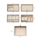 CHOSIN Black Walnut Wooden Jewelry Box for Women Classical Solid Wooden 4-Layer with Glass Lid and Pull-out Necklace Storage Layer Watch Necklace CHOSIN