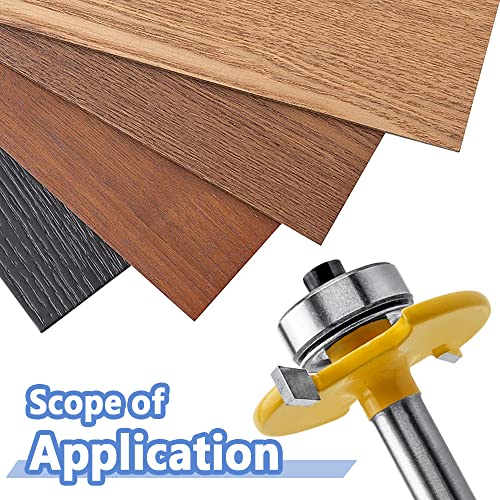 Mesee 1/4 Inch Shank Biscuit Joiner Router Bit T Slot Router Bit with Bearing Guide Wood Biscuit Jointing Slotting Cutter Woodworking Grooving Mesee