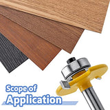 Mesee 1/4 Inch Shank Biscuit Joiner Router Bit T Slot Router Bit with Bearing Guide Wood Biscuit Jointing Slotting Cutter Woodworking Grooving Mesee