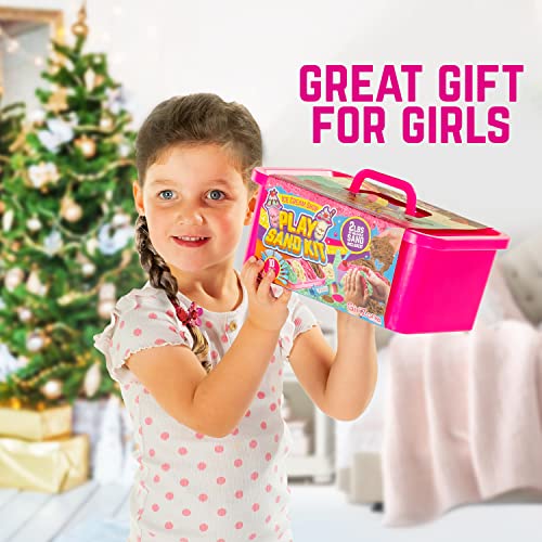 GirlZone Ice Cream Shop Play Sand for Kids, Kids Sand Kit with Sand Ice Cream Toy and 2lbs Sensory Play Sand for Kids, for Girls 8-12 GirlZone