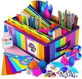 Dan&Darci Arts & Crafts Supplies Kit for Kids and Toddlers - with Storage Bin - Kid & Toddler Art & Craft Set Ages 3, 4, 5, 6, 7 & 8 Years Old - Dan&Darci
