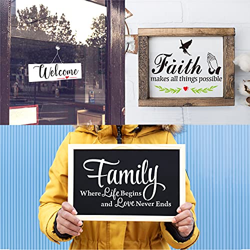 CZONG 21 Pieces Letter Stencils for Painting on Wood Canvas Laser Cut Painting Stencil - Large Alphabet Welcome Calligraphy Font Suitable for Home CZONG