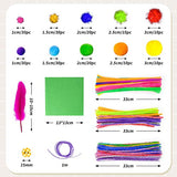 1405 Pcs Art and Craft Supplies for Kids, Toddler DIY Craft Art Supply Set Included Pipe Cleaners, Pom Poms, Feather, Folding Storage Box - All in kortes
