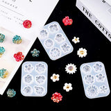 FineInno 3Pcs Flower Resin Molds 3D Mini Sunflower Silicone Moulds Daisy Crystal Casting Molds Clay Epoxy Craft Jewelry Pendants Earring Necklace FineInno