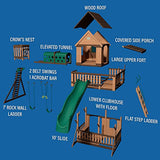 Backyard Discovery Woodridge Elite All Cedar Wood Swing Set, Upper and Lower Deck, Sandbox, Vented Tunnel, Rock Climbing Wall, Coated Rope Belted Backyard Discovery