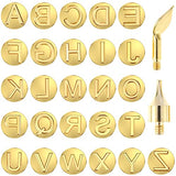 FUYGRCJ- 28Pcs Wood Burning Tip Copper Letters Wood Burning Tool Wood Burning Alphabet Template Branding and Personalization Tool for Embossing FUYGRCJ