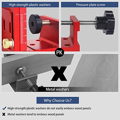 HFM Pocket Hole Jig Kit Adjustable Woodworking Tools Pocket Dowel Hole Jig System Set Wood Woodwork Guides Joint Angle Tool Carpentry Locator. - WoodArtSupply