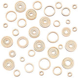PandaHall 120pcs Round Wood Linking Rings Wooden Discs Beads, 4 Sizes Blank Unfinished Wooden Slices Circle Wooden Charm Pendants Circle Macrame PH PandaHall