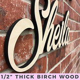 Personalized Wooden Baby Name Sign for Nursery - 12"-33" Kids Room Wall Decor - 1/2" Thick USA MADE HomeWetBar