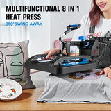 Topdeep Pro Heat Press 15x12 Inch, 5 in 1 Heat Press Machine with 30 OZ Tumbler Press, Swing Away T Shirt Pressing Machine, Combo Tumbler Heat Press Topdeep