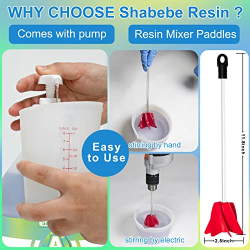 Epoxy Resin, 1 Gallon Super Gloss Epoxy Resin Kit, Self Leveling No Bubble Easy Mix 1:1 Casting & Coating Resin and Hardener Kit for Jewelry Casting, Shabebe