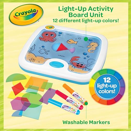 Crayola Light Up Activity Board, Sensory Toy for Toddlers & Kids, Reusable Activity, Washable, Toys & Gifts for Kids, Ages 3+ Crayola