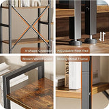 Rustic Brown SUPERJARE 4-Tier Bookshelf with 11 Display Shelves for Home & Office SUPERJARE