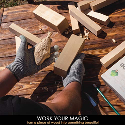 BeaverCraft BW10 Basswood Carving Blocks Set Bass Wood S14 Wood Carving Tools Set Wood Whittling Kit Wood Carving Kit Wood Carving Hook BeaverCraft