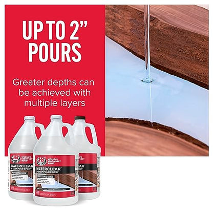 J-B Weld 2" Deep Pour Epoxy WaterClear, 3 Gallon Kit - WoodArtSupply