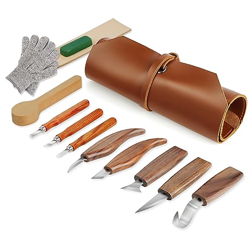 Tekchic Wood Carving Tools Whittling Kit- Woodworking Kit Large Whittling Kit, Deluxe Spoon Carving Knife Kits for Beginners, 13 Knives Set with - WoodArtSupply