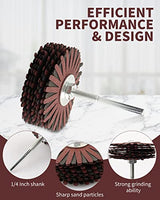 Rocaris 2 Pack Abrasive Flap Wheel - 120# Nylon Sanding Wheel Brush Abrasive Grinding Head with 1/4 Inch Shank for Woodworking Root Carving Furniture - WoodArtSupply