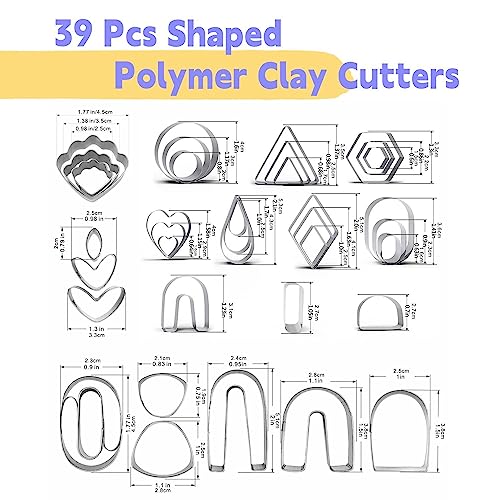 Dacmern 689pcs Polymer Clay Cutters Set - 39 Shapes Stainless Steel Clay  Cutters with 8 Circle Cutters, 640pcs Earring Making Kit and 2 Polymer Clay