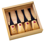 FLEXCUT Carving Tools, Wide-Format Palm Gouges, Ash Hardwood Handles and Carbon Steel Blades, Set of 4 (FR404) FLEXCUT