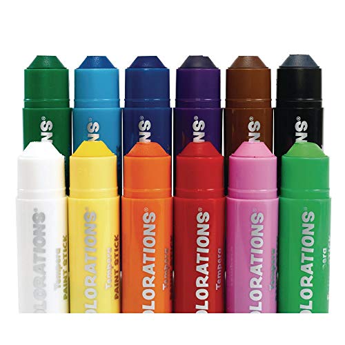 Tempera Paint Sticks, Set of 12, No Mess, Non Toxic, Quick Drying,Vibrant Colors, Kids Painting, Painting, Art,Craft, Childrens Paint Sticks, Tempera Colorations