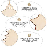 ABOOFAN Wooden Christmas Ornaments 30pcs Unfinished Wood Slices Blank Round Wood Discs Slices Xmas Tree Star Cutouts with Holes Xmas Hanging ABOOFAN