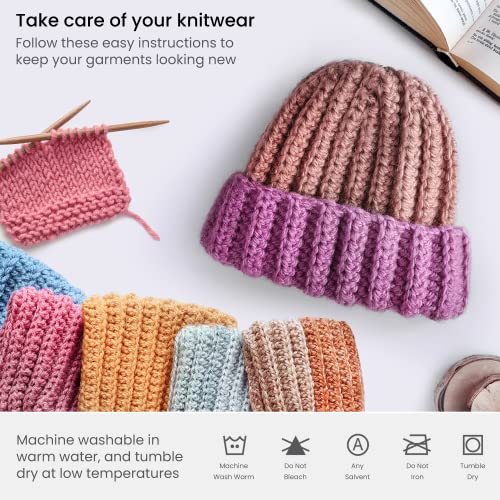 Arteza Acrylic Yarn for Crocheting, 20 Mini-Skeins of Worsted Yarn for Knitting in Light Colors, Machine Washable, Knitting & Crochet Supplies – Use ARTEZA