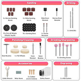 SHALL 8V Cordless Rotary Tool Kit, Pink Lightweight 2.5 Ah Battery Rechargeable Rotary Tool w/ 121 Accessories, 5-Speed Power Rotary Tool for SHALL