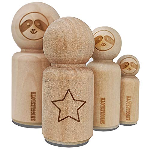 Star Shape Excellent Outline Rubber Stamp for Stamping Crafting Planners - 1-1/4 Inch Large Sniggle Sloth