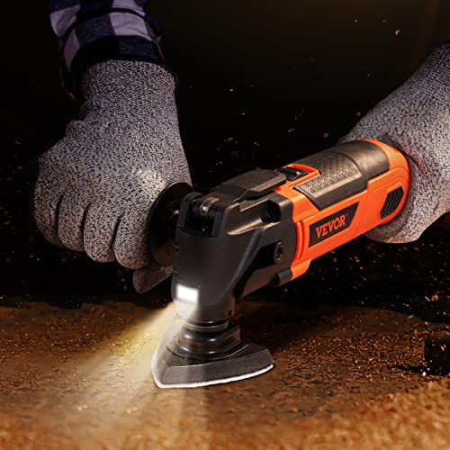 VEVOR Multitool Oscillating Tool Corded 2.5 Amp, Oscillating Saw Tool with LED Light, 6 Variable Speeds, 3.1° Oscillating Angle, 11000-22000 OPM,