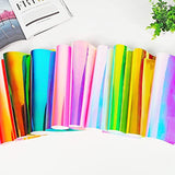 Prime Vinyl Holographic Vinyl Permanent, Holographic Vinyl for Cricut, 12” x 12” 9 Sheets/Pack, Holographic Opal Craft Adhesive Vinyl Sheets for Prime Vinyl