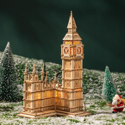 Rolife 3D Wooden Puzzles Big Ben Craft Model Kits for Adults to Build Birthday Gift for Family and Friends - WoodArtSupply