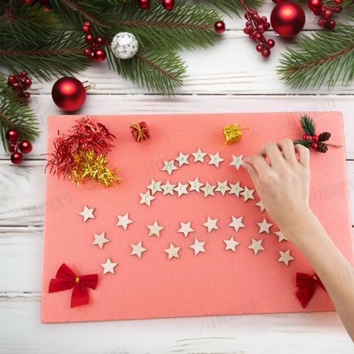 AUEAR, Wood Stars Pieces Cutout Shape Wood Stars Craft for Crafts Arts Sewing DIY Decorating (1 inch, 200 Pack)