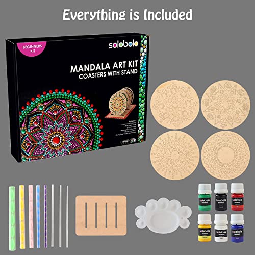 SOLOBOLO Mandala Art Kit Coasters with Stand-Craft Kit with Dot Mandal –  WoodArtSupply