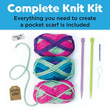 Creativity for Kids Learn to Knit Pocket Scarf - DIY Knitting Kit for Beginners, Kids Craft Kit Creativity for Kids
