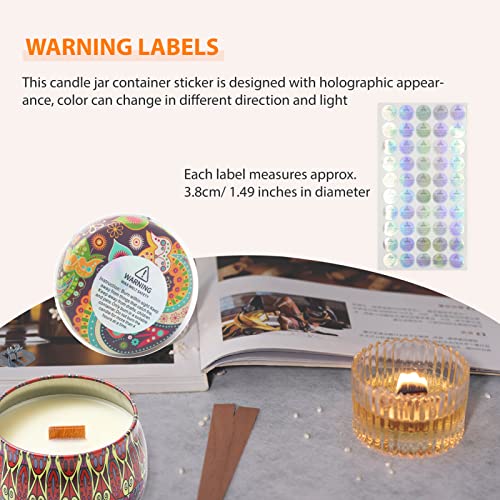 Ziosxin 100pcs Smokeless Cherry Wood Candle Wicks, Long Lasting Flame, Easily Burn, Natural Candle Cores with Stand and Glue Dot, Warning Label for Ziosxin