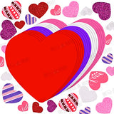 386 Pcs Valentine's Foam Heart Stickers Kit Includes 370 Pcs Glitter Self-Adhesive Heart Foam Stickers and 16 Pcs Colorful Large Foam Hearts for Lecferrarc