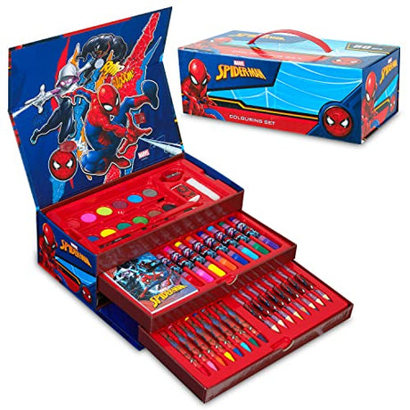Marvel Art Supplies for Kids Art Set Avengers Painting Colouring Sets for Children Crayons Paints Markers Iron Man Captain America Hulk Art Case Marvel