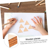 VILLFUL 60pcs Triangular Wood Chips Wooden Shapes for Crafts Unfinished Wooden Triangular Slices Triangles Wood Shapes Wooden Gift Tag Unfinished VILLFUL