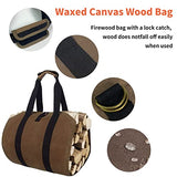 Joroamp Waxed Firewood Carrier with Handles, Canvas Log Carrier Tote Bag, Durable Fireplace Wood Stove Accessories, Perfect for Carrying Wood at Joroamp